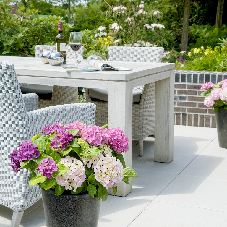 Three Sisters® für die Farbbereicherung der Terrasse über den ganzen Sommer